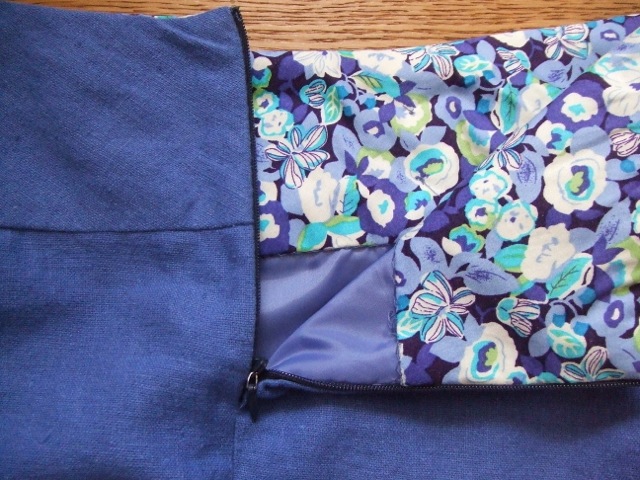Blue Skirt View of zip